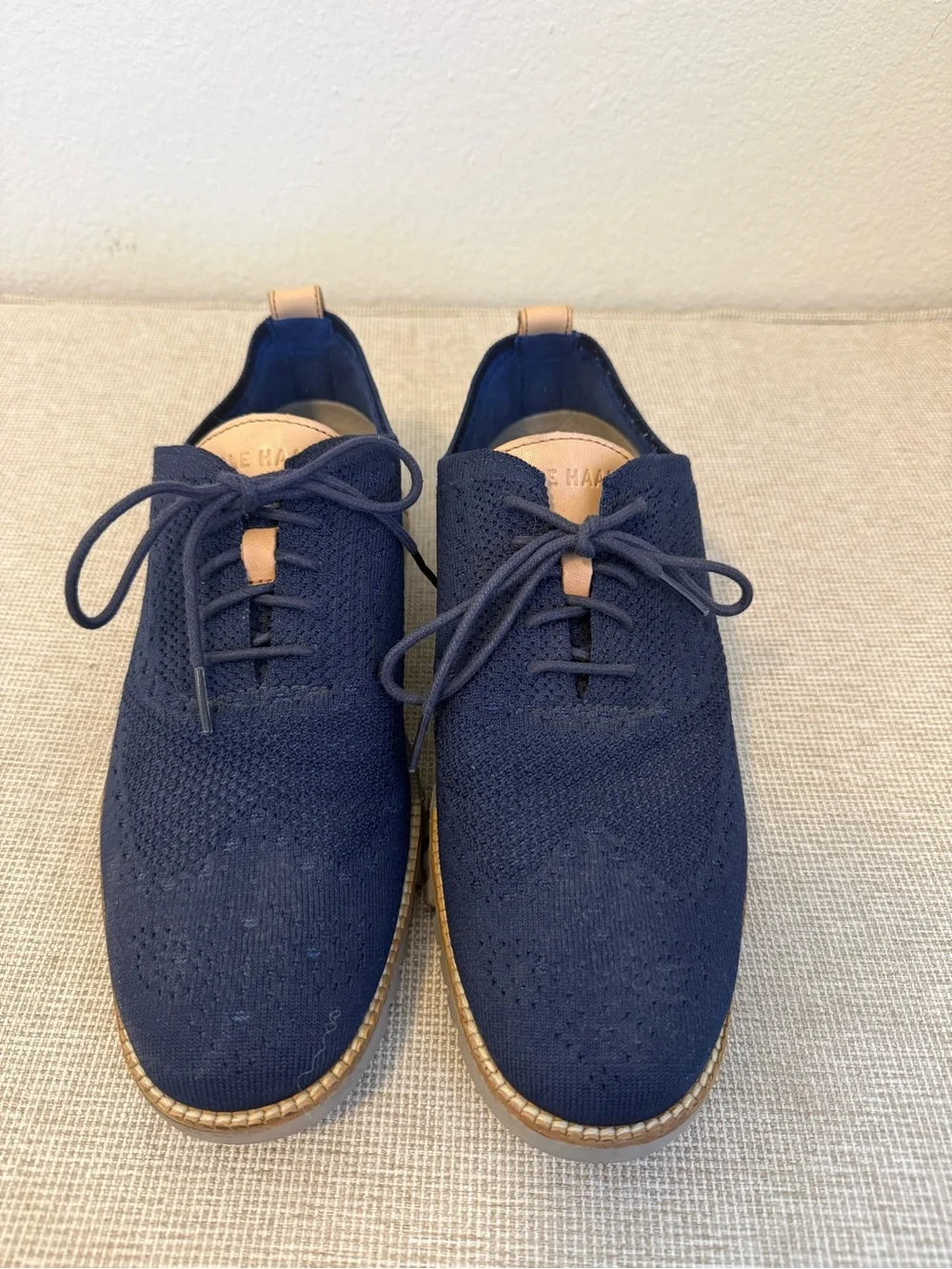 Men's Cole Haan Navy Knit Lace-Up Casual Shoes